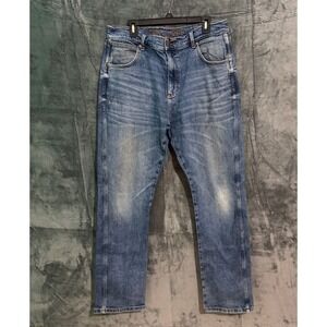 Wrangler Jeans Mens 38 X 32 Slim Fit Blue Denim Western Cowboy Country